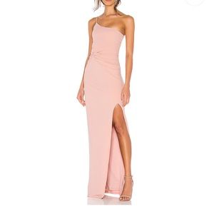 Lust One Shoulder Gown in Blush